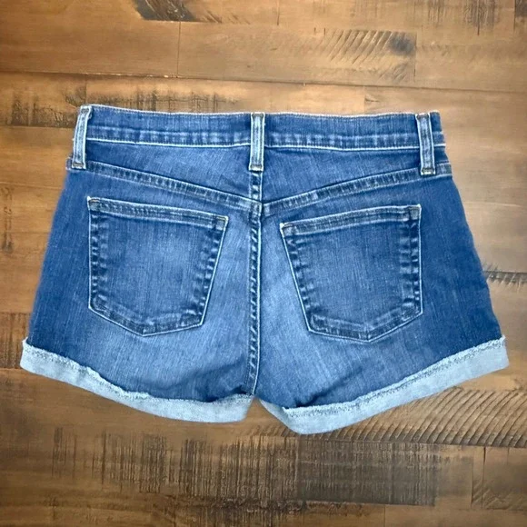 J. Crew Denim Shorts Womens Size 26 Blue Cuffed Jean Casual - Picture 2 of 4